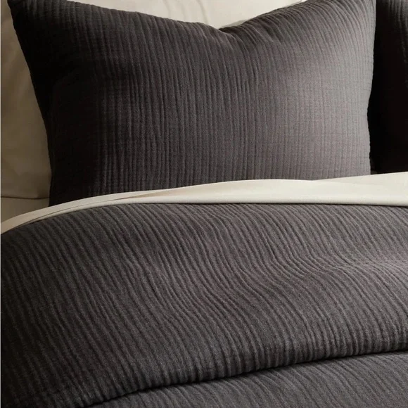 Quince Charcoal Duvet Cover Set